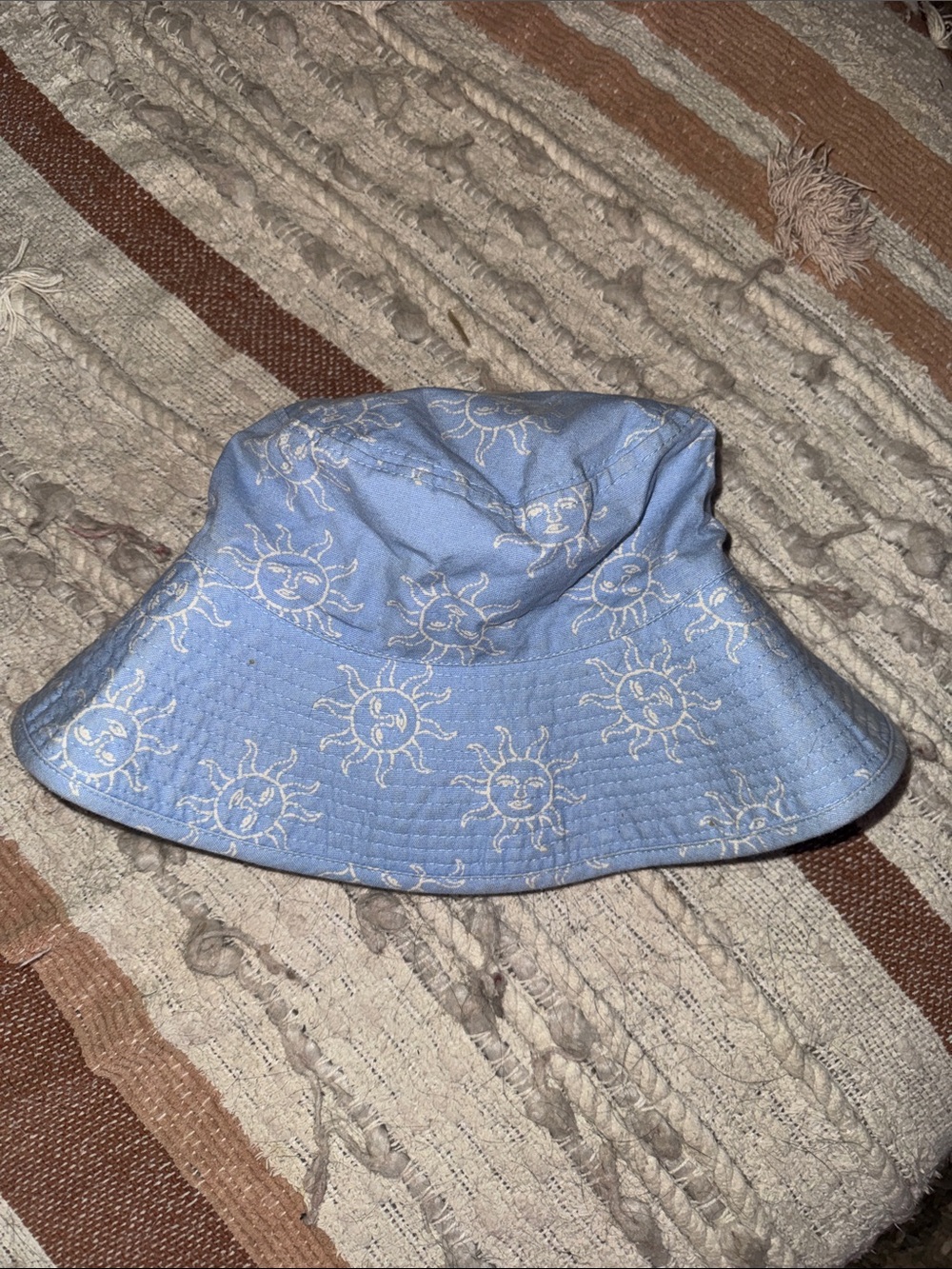 Wildfox Light Blue Sun Motif Bucket Hat